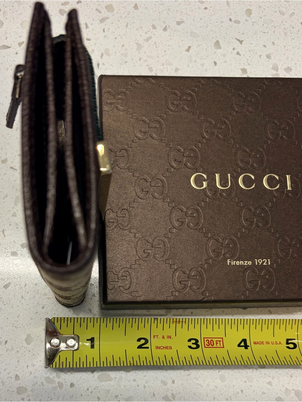 Gucci GG Canvas Tri-Fold Card Holder with Green and Red Web. Authentic. - Picture 13 of 13